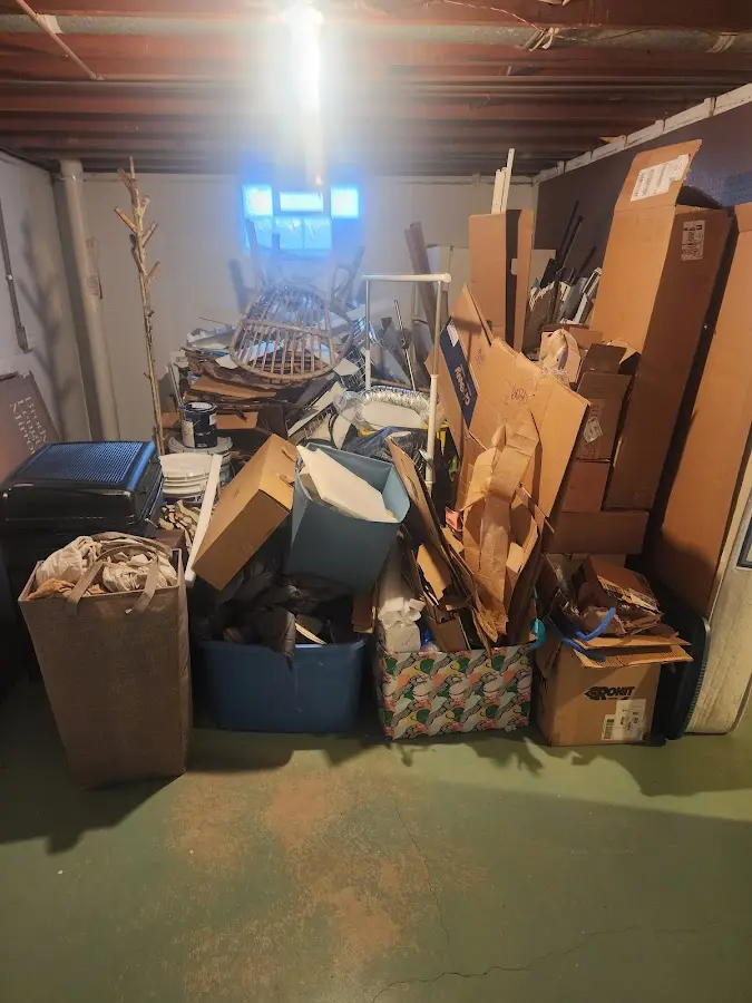 Roll-off dumpster container at job site for 4 Yard Dumpster Rental in Warsaw